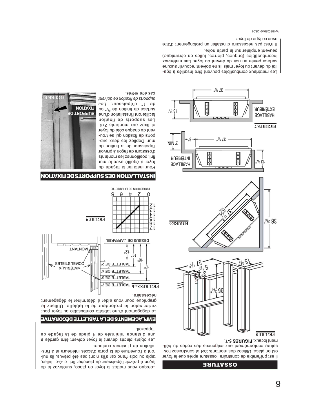 Napoleon Grills GSS36P, GSS36N manual Fixationdesupportsdesinstallation, Ossature 