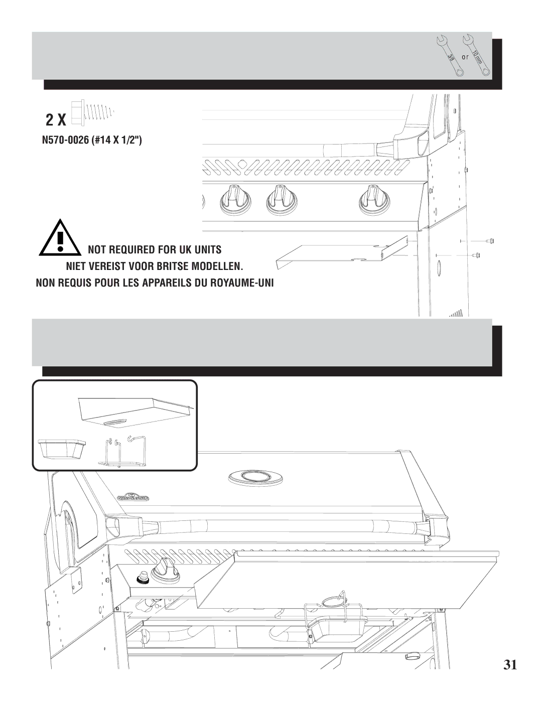 Napoleon Grills II 600 manual N570-0026 #14 X 1/2 