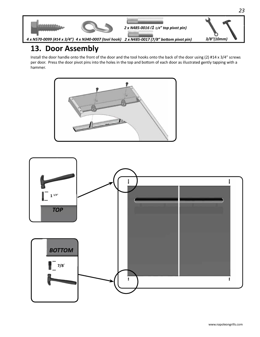 Napoleon Grills LD485RB manual Door Assembly 