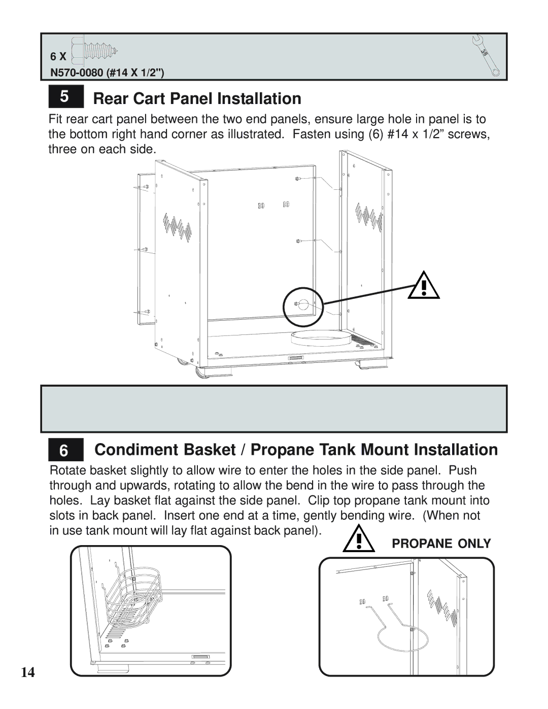 Napoleon Grills MIRAGE 485 Rear Cart Panel Installation, Condiment Basket / Propane Tank Mount Installation, Propane only 