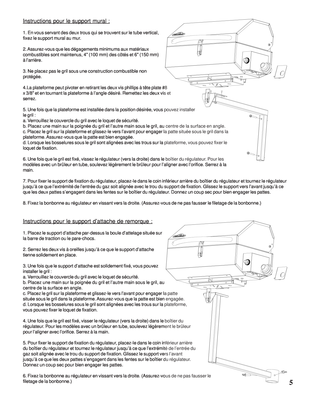 Napoleon Grills N415-0117 manual Instructions pour le support mural 