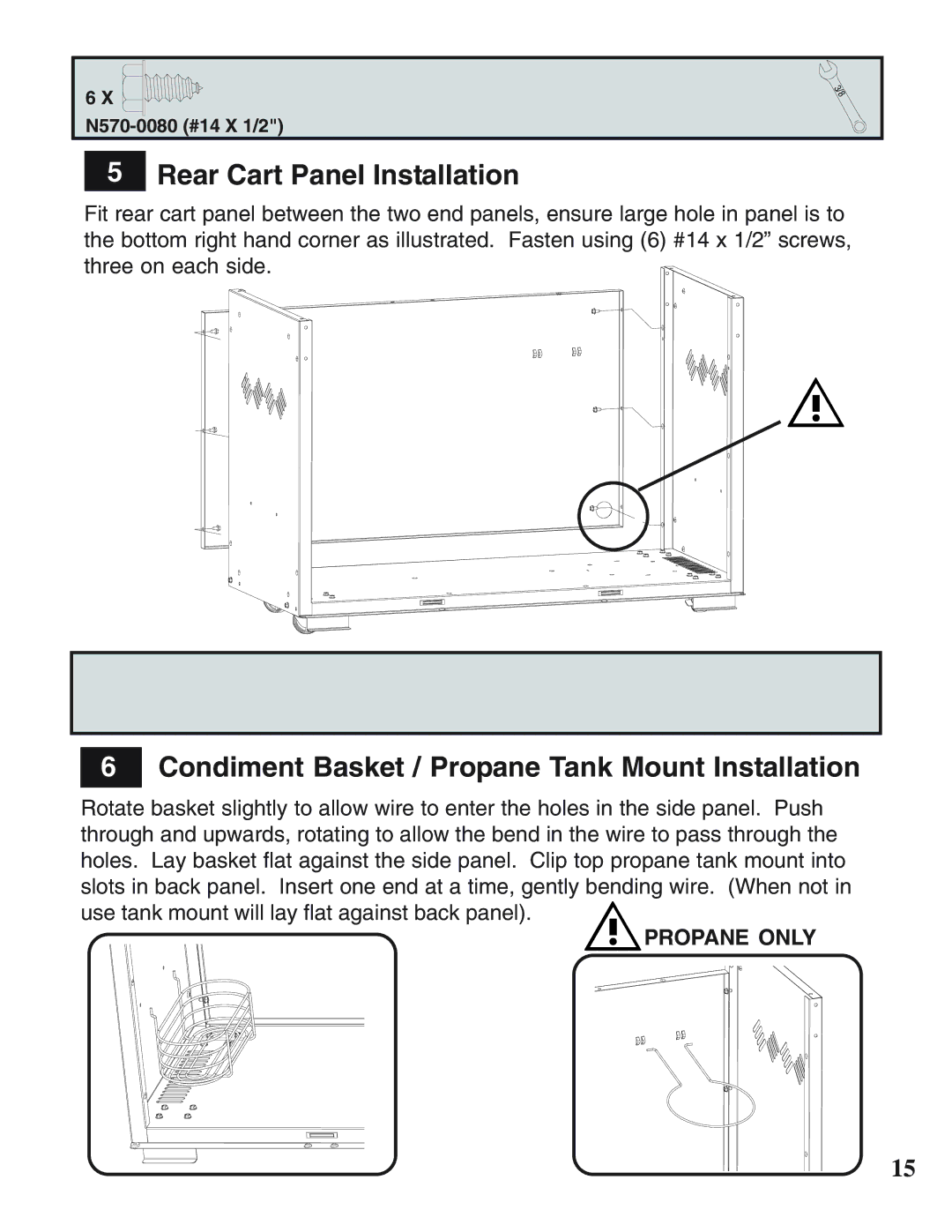 Napoleon Grills N415-0158 Rear Cart Panel Installation, Condiment Basket / Propane Tank Mount Installation, Propane only 