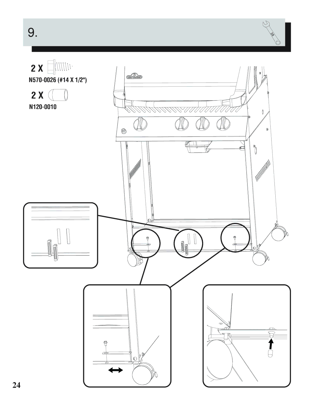 Napoleon Grills N415-0183 manual N570-0026 #14 X 1/2 N120-0010 