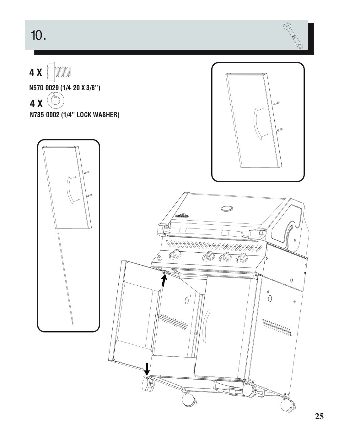 Napoleon Grills N415-0183 manual N570-0029 1/4-20 X 3/8 N735-0002 1/4 Lock Washer 