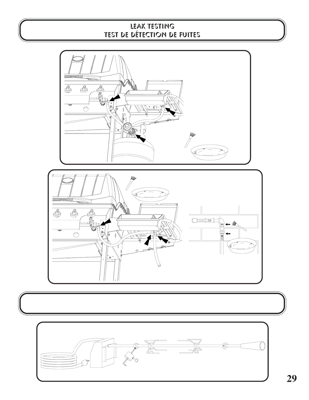 Napoleon Grills U405 CART, P405 PEDESTAL manual Leak Testing Test DE Détection DE Fuites 