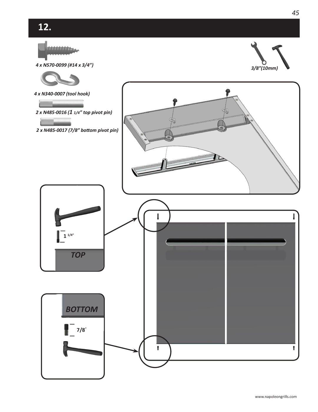 Napoleon Grills PRESTIGE 500 manual TOP Bottom 