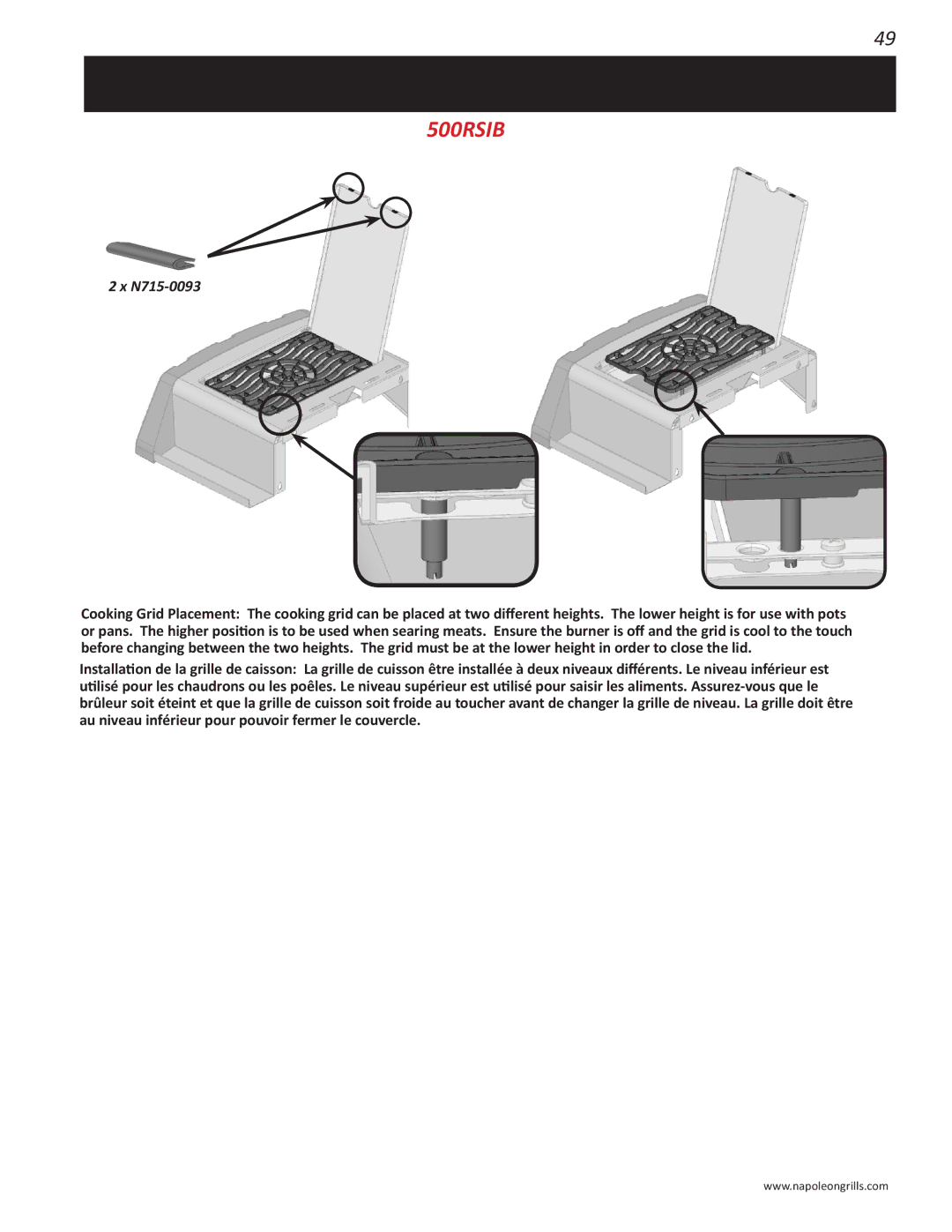 Napoleon Grills PRESTIGE 500 manual N715-0093 