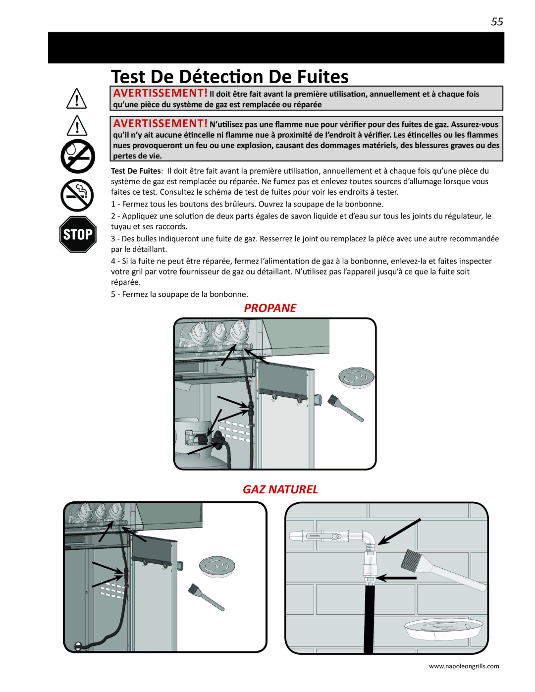 Napoleon Grills PRESTIGE 500 manual Propane GAZ Naturel 