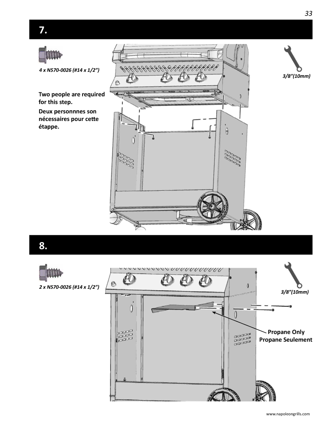 Napoleon Grills N415-0201, PRESTIGE II 450 manual Propane Only Propane Seulement 