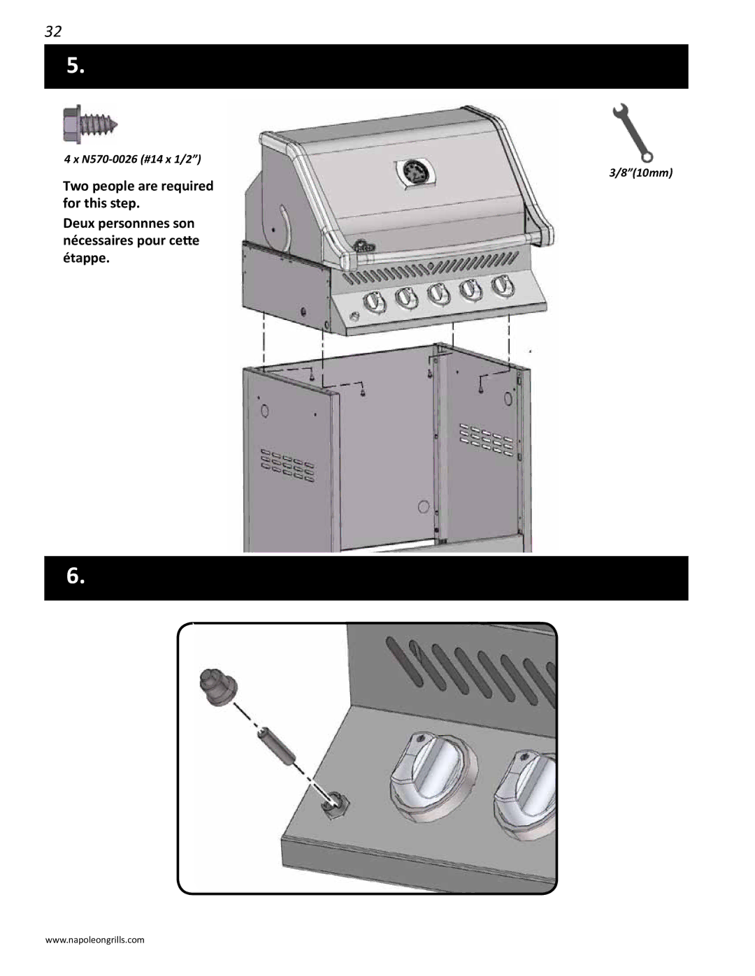 Napoleon Grills PRO 450 manual N570-0026 #14 x 1/2 