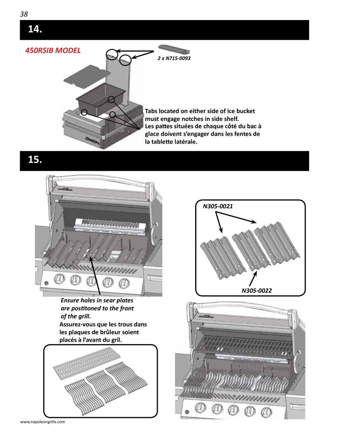 Napoleon Grills PRO 450 manual 450RSIB Model 