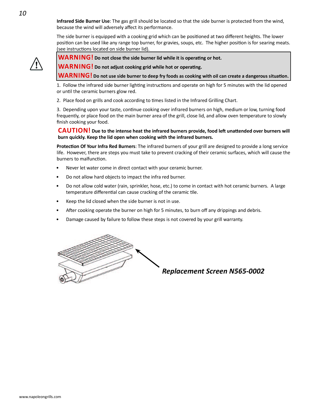 Napoleon Grills PRO 500 manual Replacement Screen N565-0002 