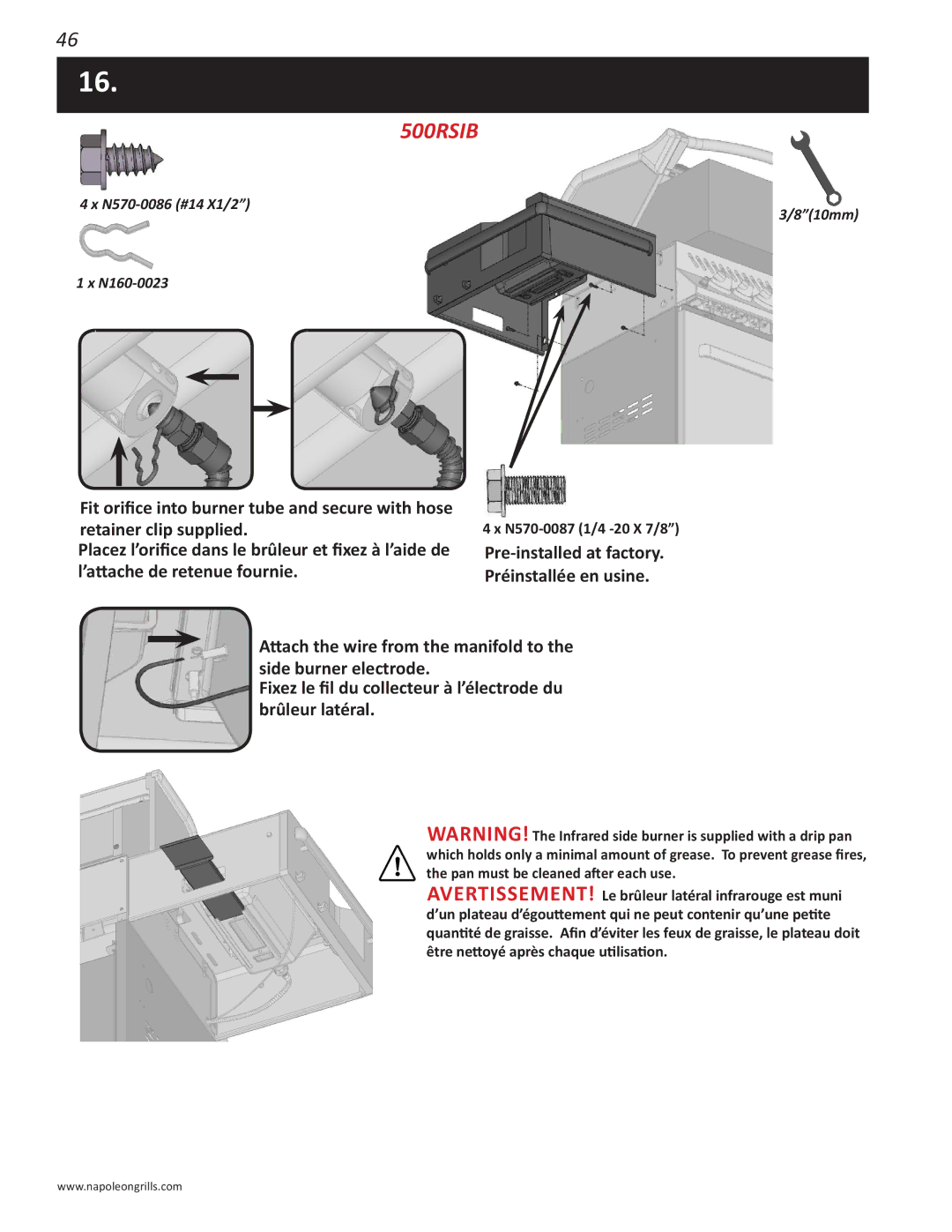 Napoleon Grills PRO 500 manual 500RSIB 