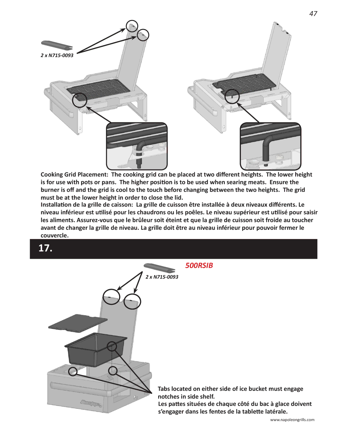 Napoleon Grills PRO 500 manual N715-0093 