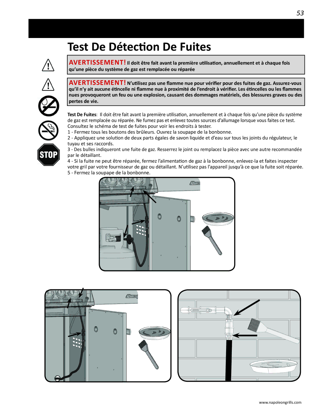 Napoleon Grills PRO 500 manual Test De Détection De Fuites 