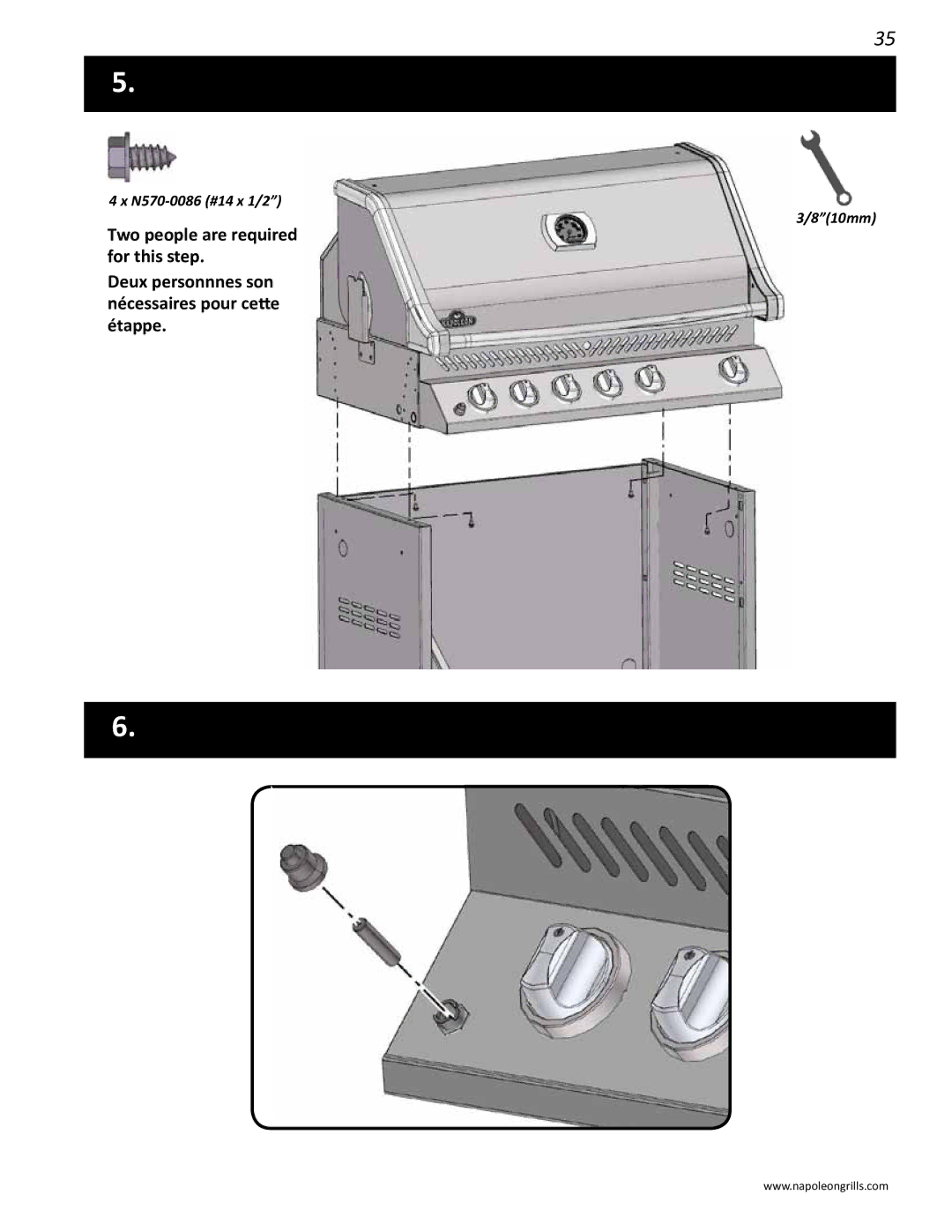 Napoleon Grills PRO 600 manual N570-0086 #14 x 1/2 