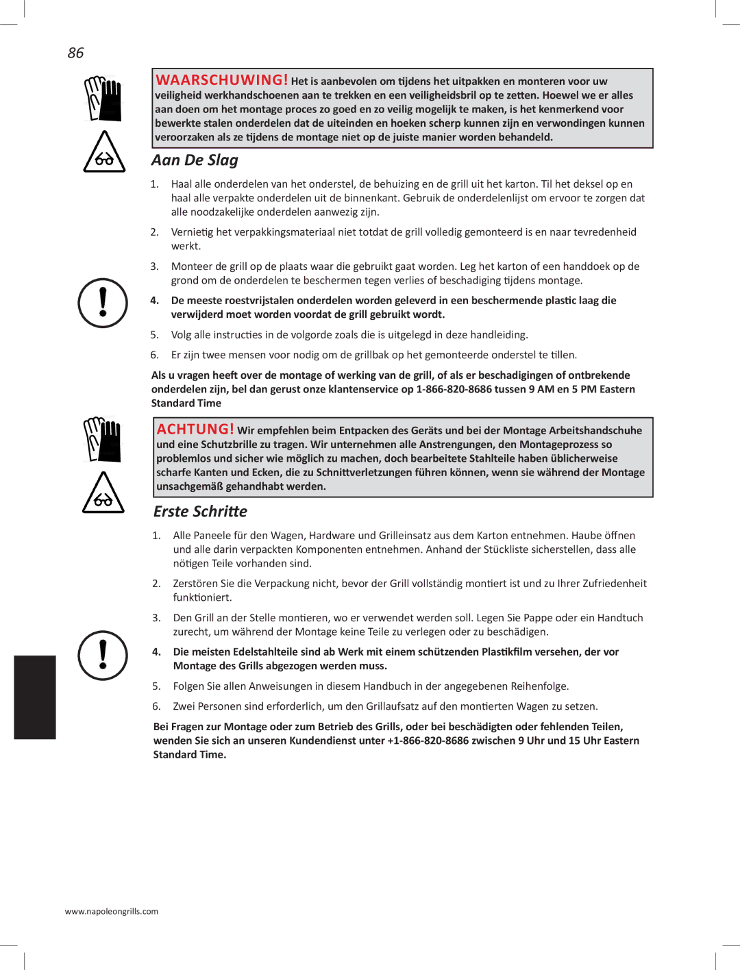 Napoleon Grills PRO22K-LEG manual Aan De Slag, Erste Schritte 