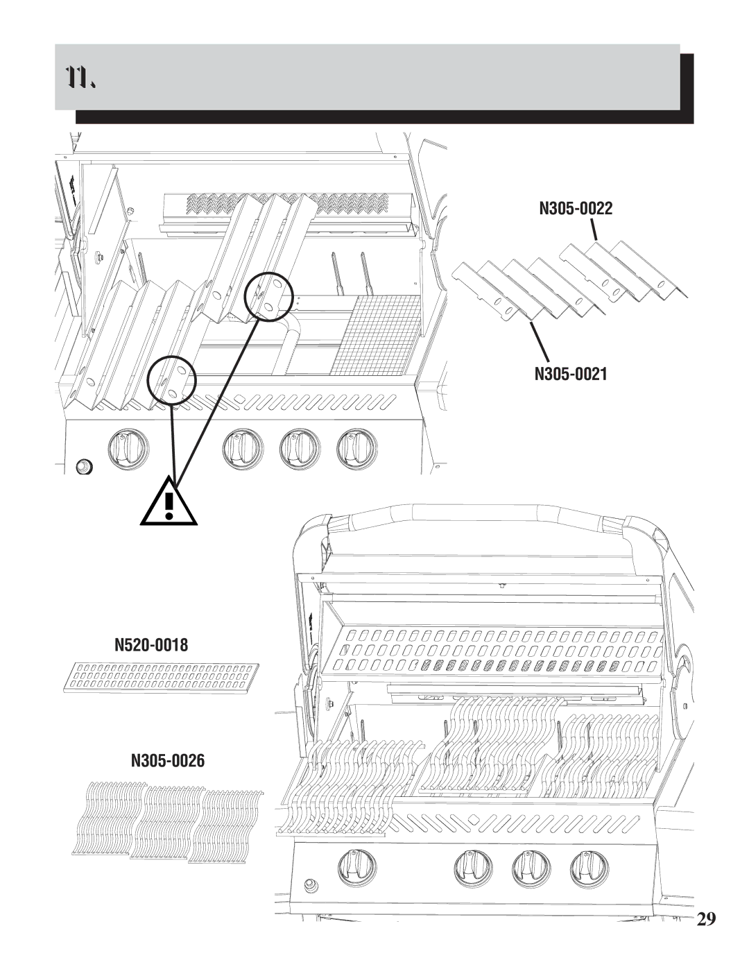 Napoleon Grills PT450RB manual N305-0022 N305-0021 N520-0018 N305-0026 