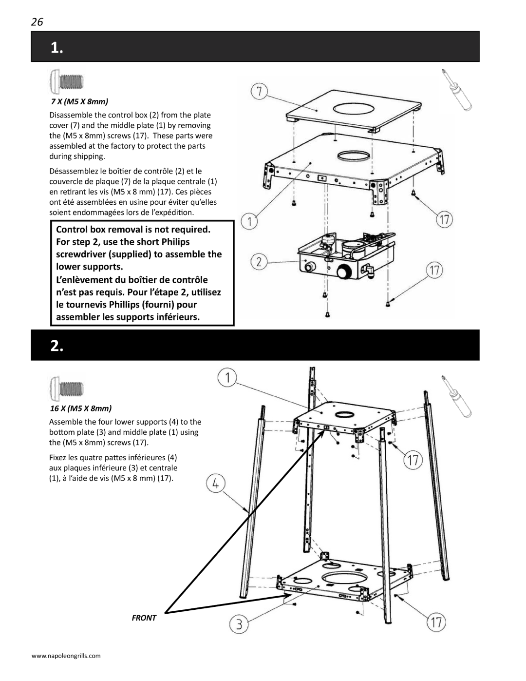 Napoleon Grills PTH31GT manual Front 