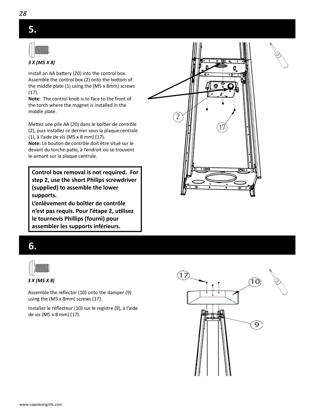 Napoleon Grills PTH31GT manual M5 X 