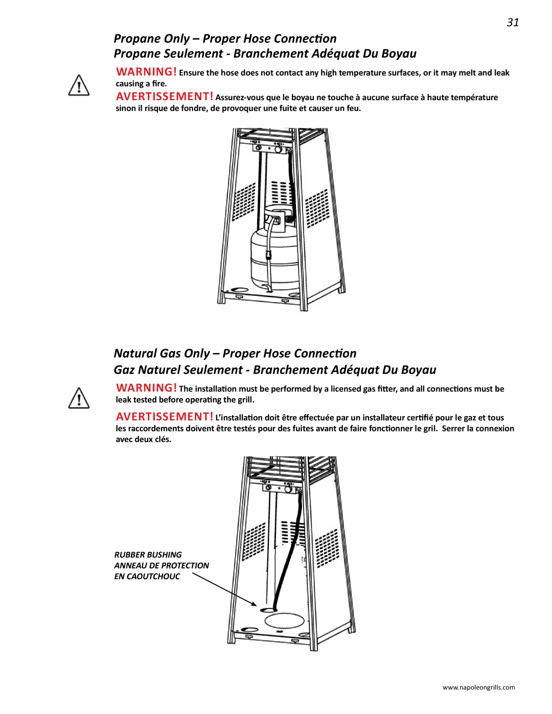 Napoleon Grills PTH31GT manual Rubber Bushing Anneau DE Protection EN Caoutchouc 
