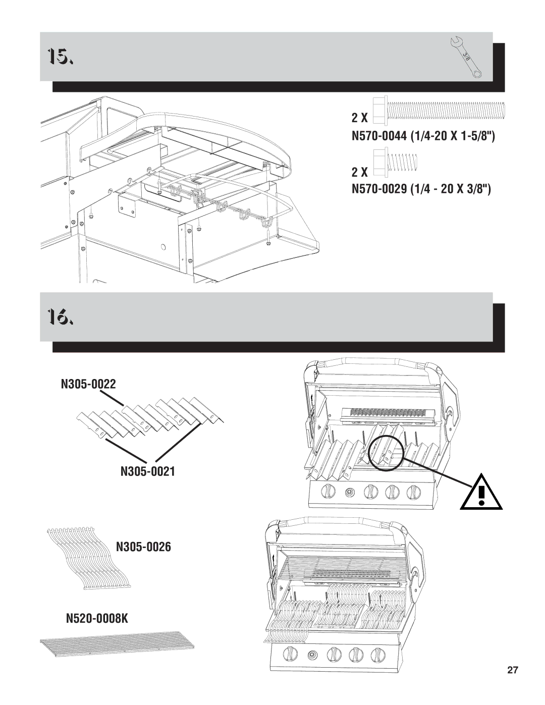 Napoleon Grills PTM450RB manual N570-0044 1/4-20 X 1-5/8 