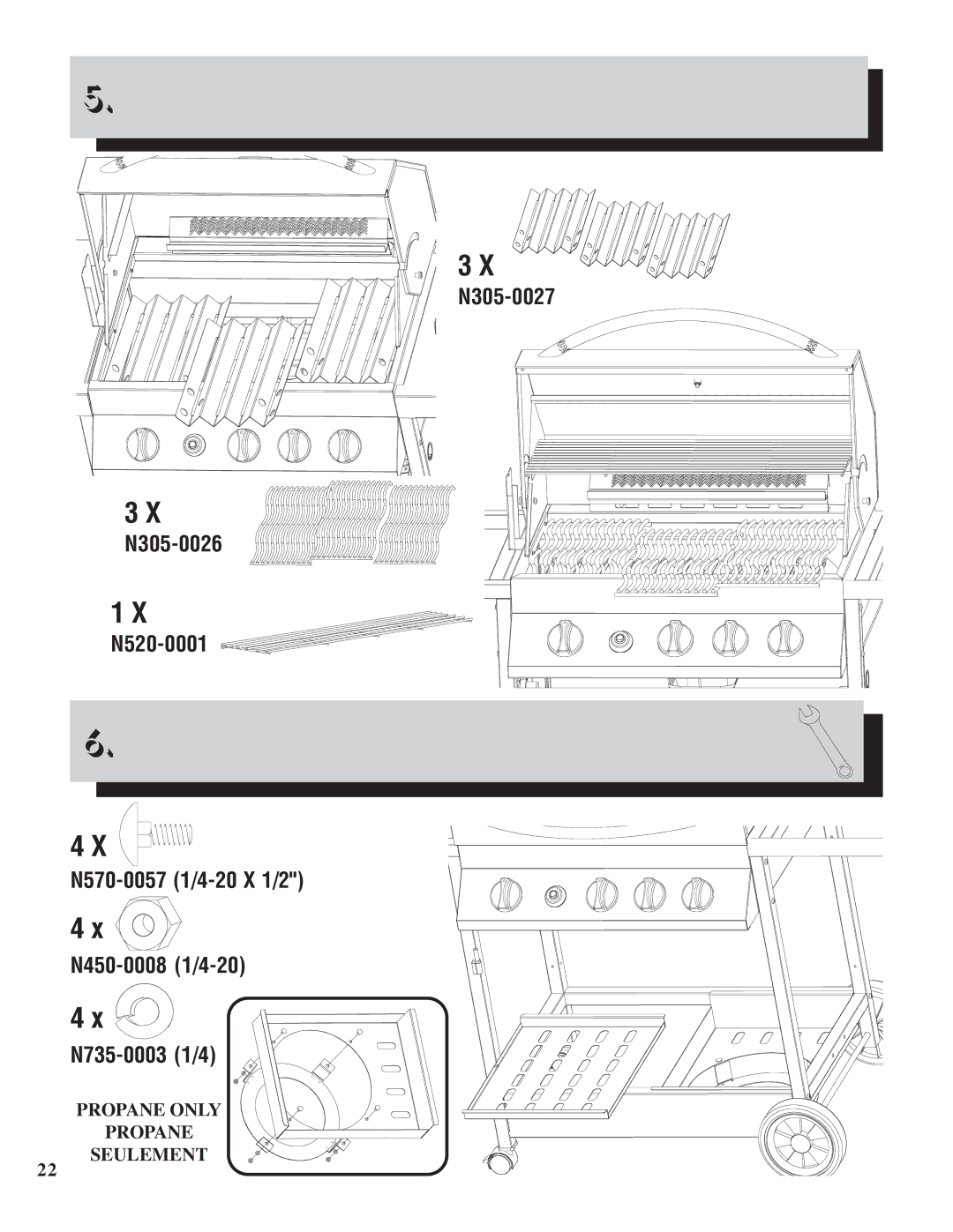 Napoleon Grills PTSS450RSB manual Propane only Seulement 