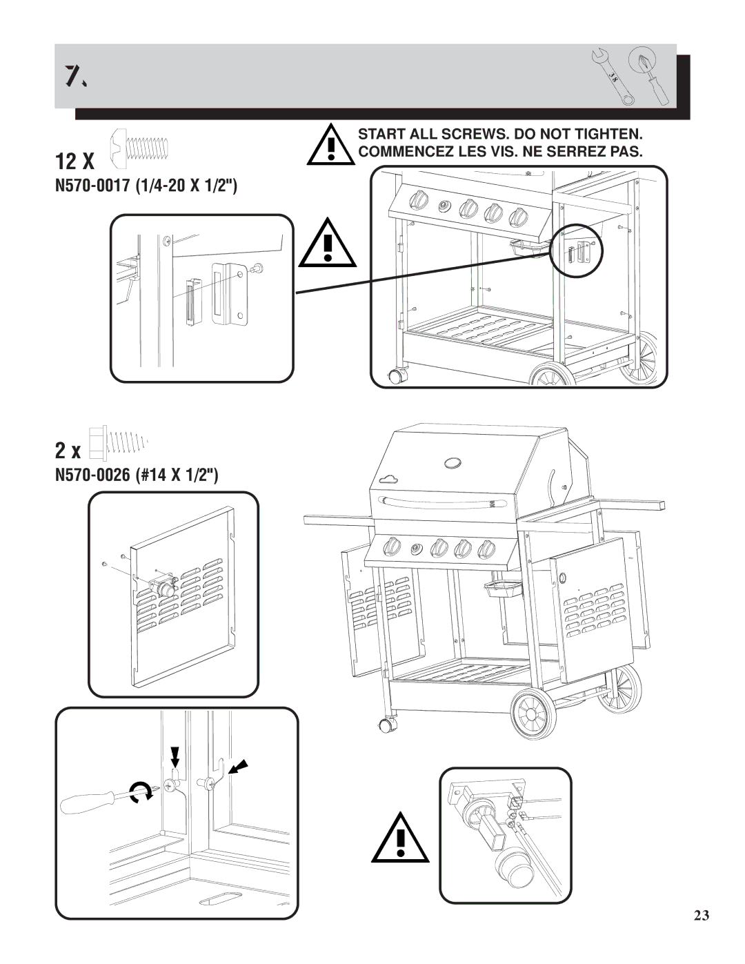 Napoleon Grills PTSS450RSB manual N570-0017 1/4-20 X 1/2 