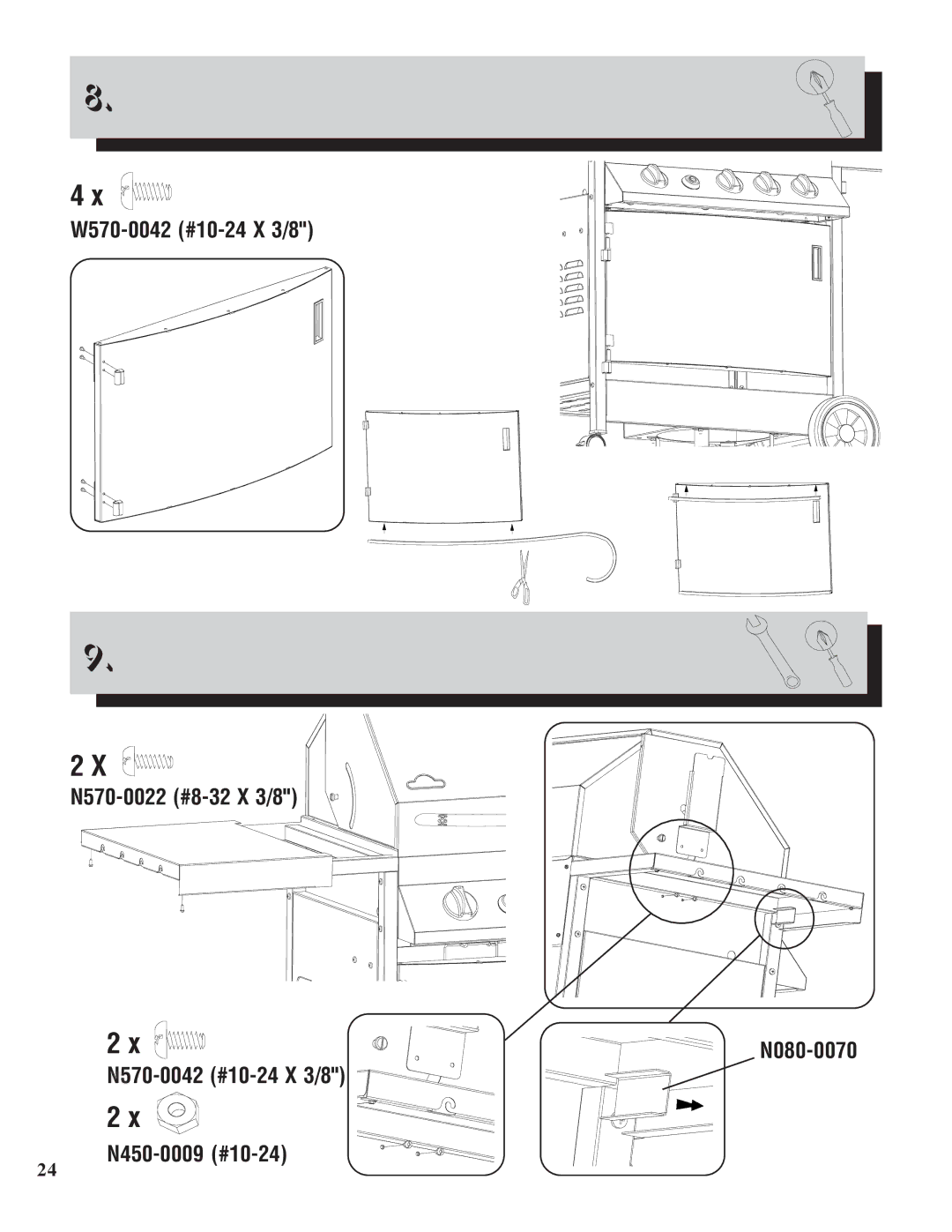 Napoleon Grills PTSS450RSB manual N570-0022 #8-32 X 3/8 