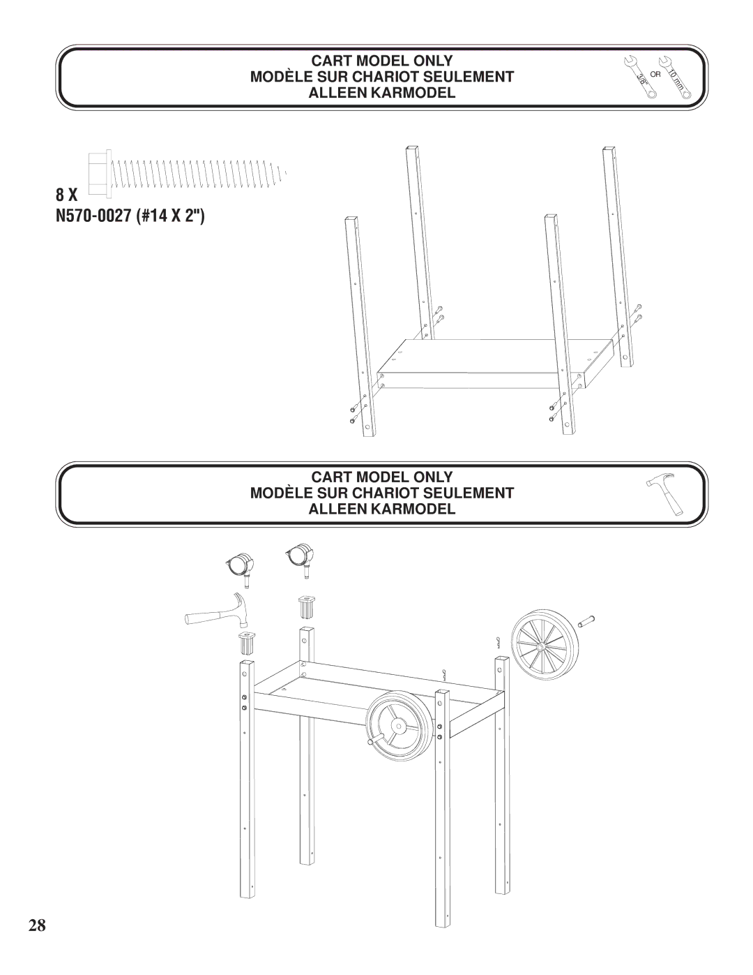 Napoleon Grills U405 manual N570-0027 #14 X 