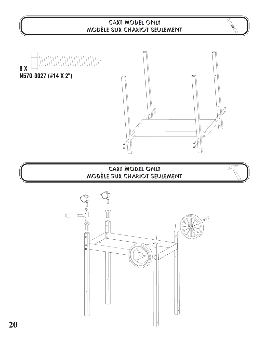 Napoleon Grills UP405 manual N570-0027 #14 X 