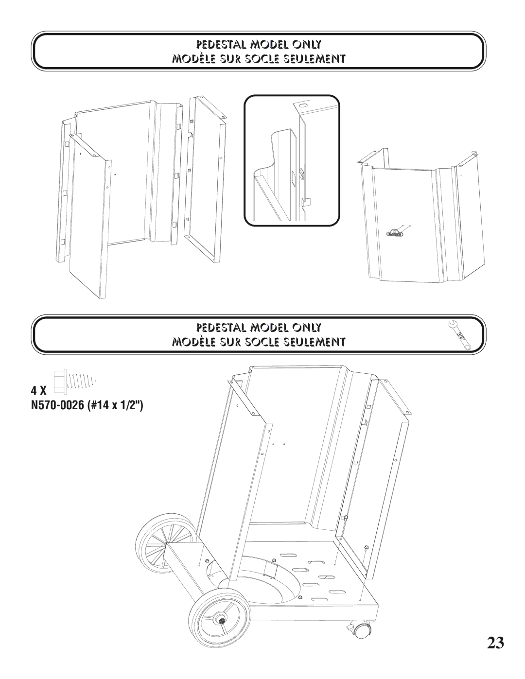 Napoleon Grills UP405 manual N570-0026 #14 x 1/2 