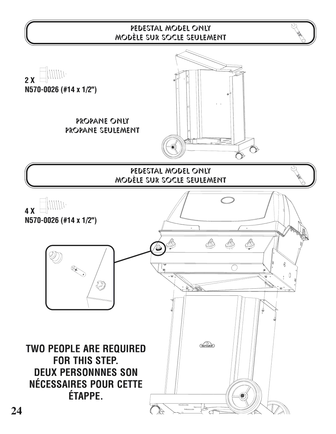 Napoleon Grills UP405 manual N570-0026 #14 x 1/2 