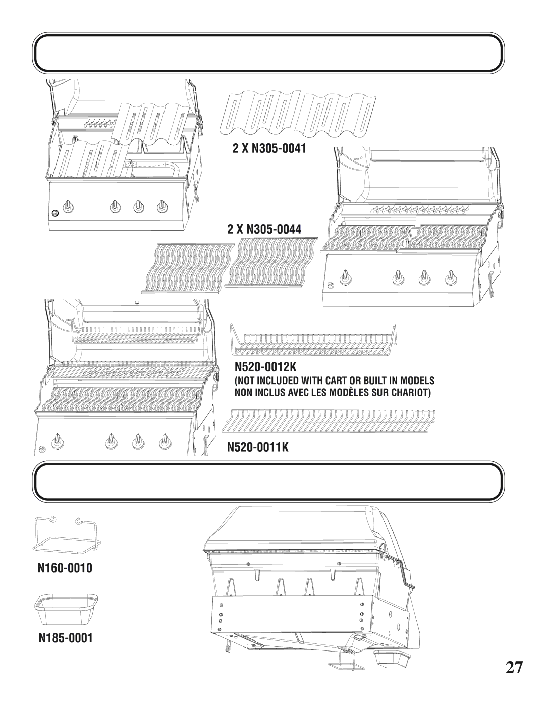 Napoleon Grills UP405 manual N305-0041 N305-0044 N520-0012K 