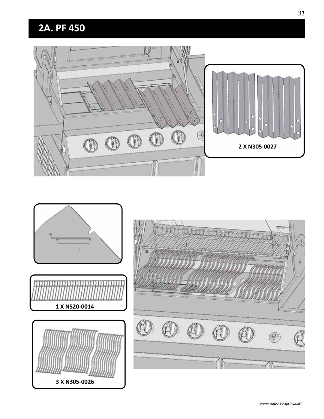 Napoleon Grills V 450, V 600 manual 2A. PF 