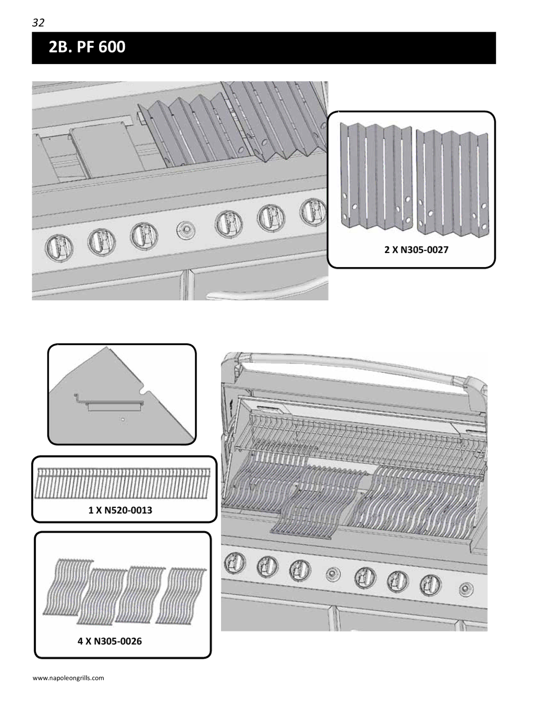 Napoleon Grills V 600, V 450 manual 2B. PF 