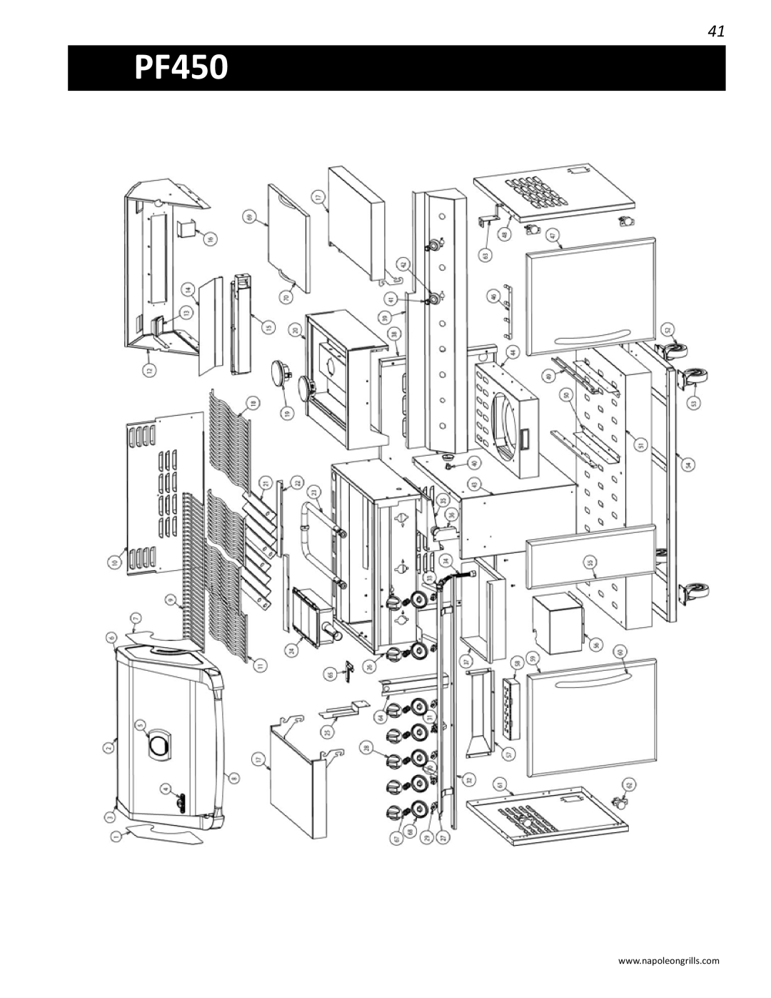 Napoleon Grills V 450, V 600 manual PF450 