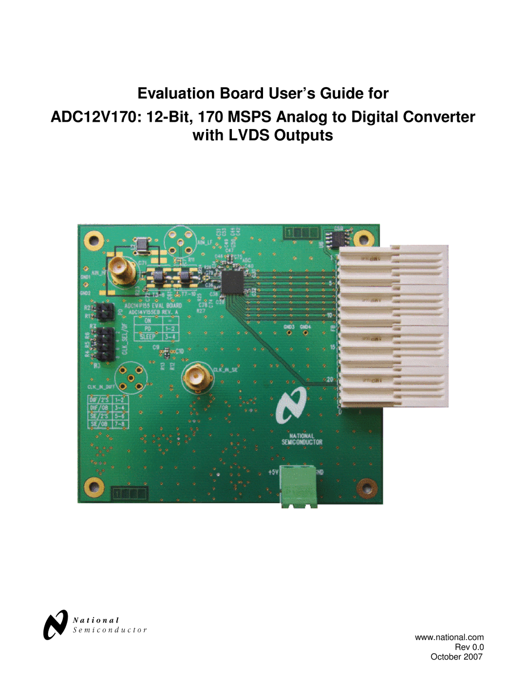 National ADC12V170 manual 