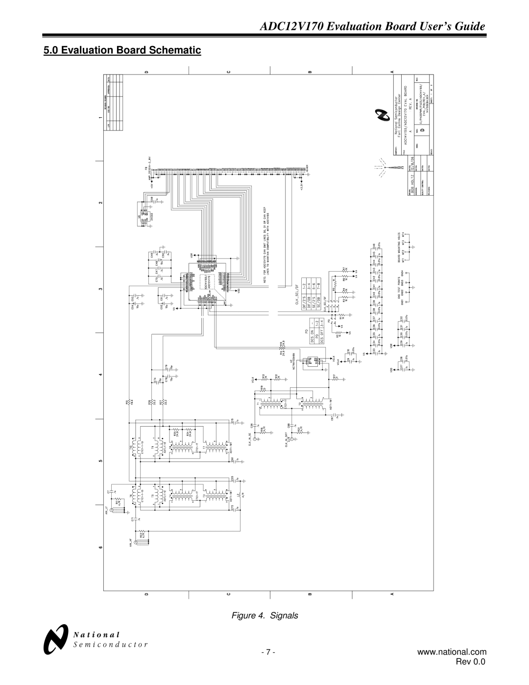 National ADC12V170 manual Evaluation Board Schematic 