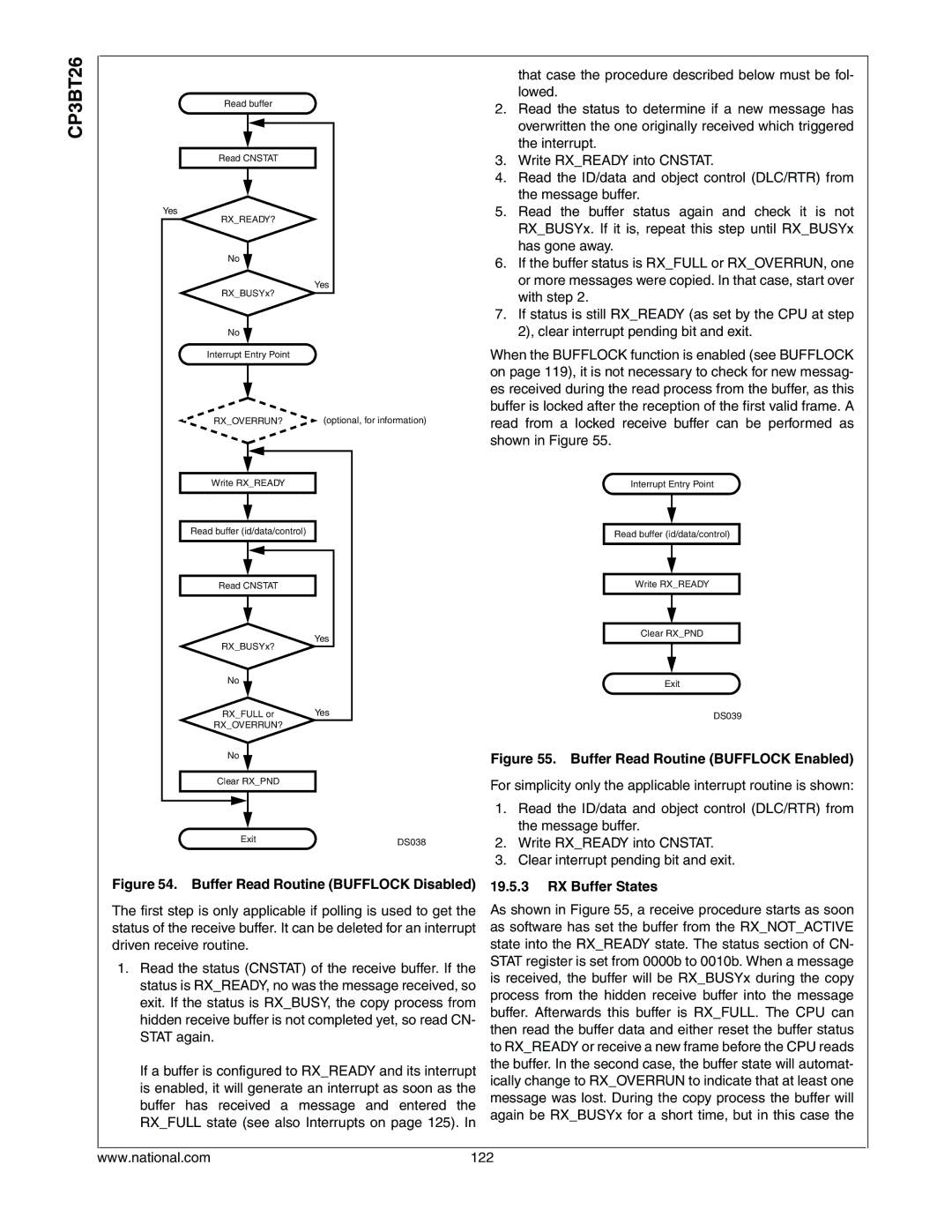 National CP3BT26 manual Buffer Read Routine Bufflock Enabled, 122 