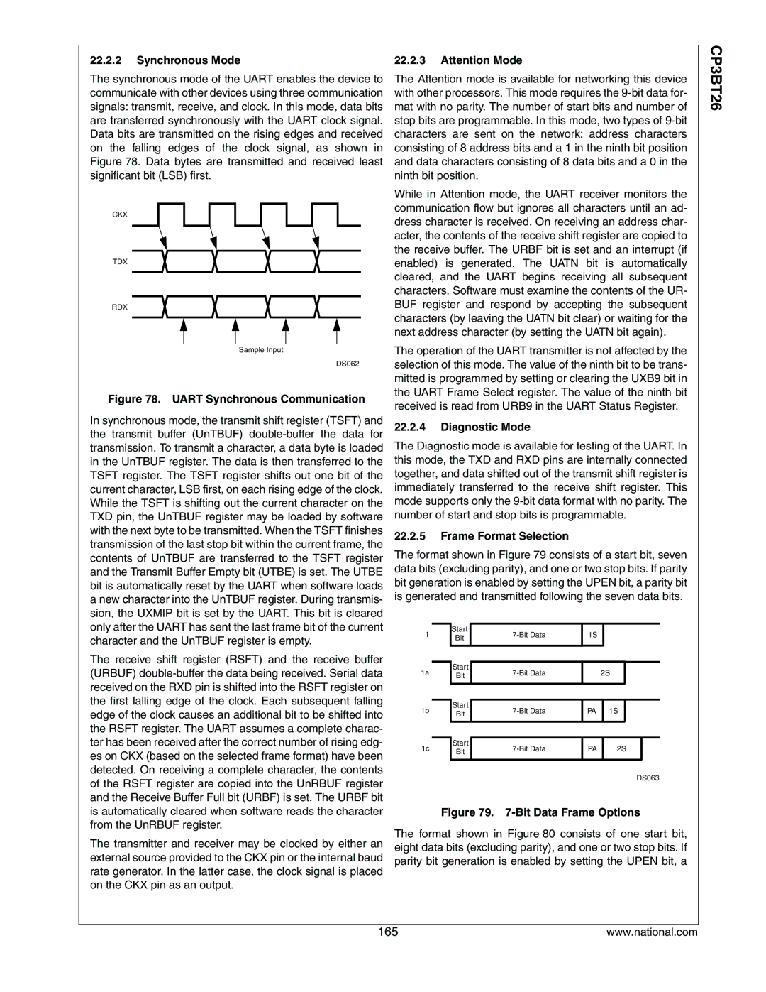 National CP3BT26 manual Diagnostic Mode, Frame Format Selection 