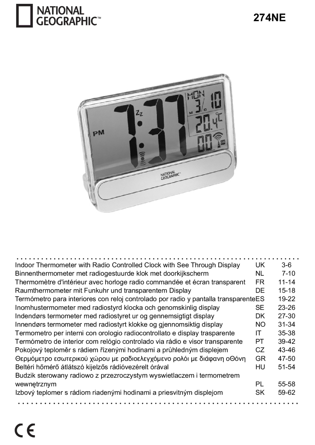 National Geographic 274NE manual 