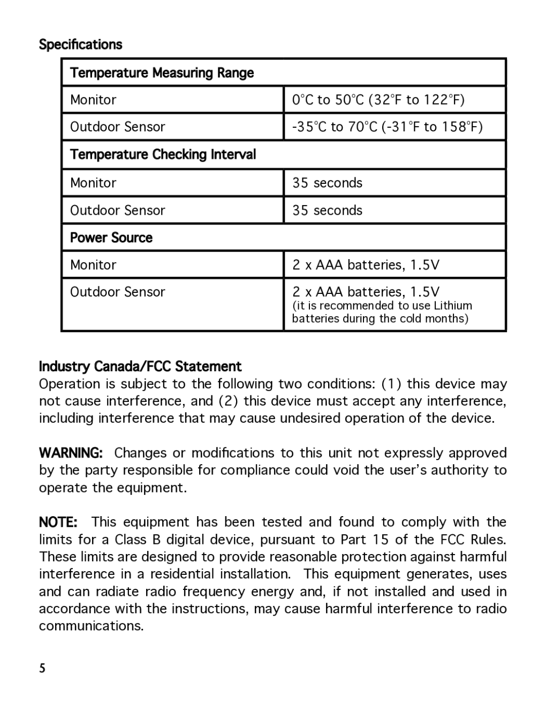 National Geographic 315NC manual It is recommended to use Lithium 