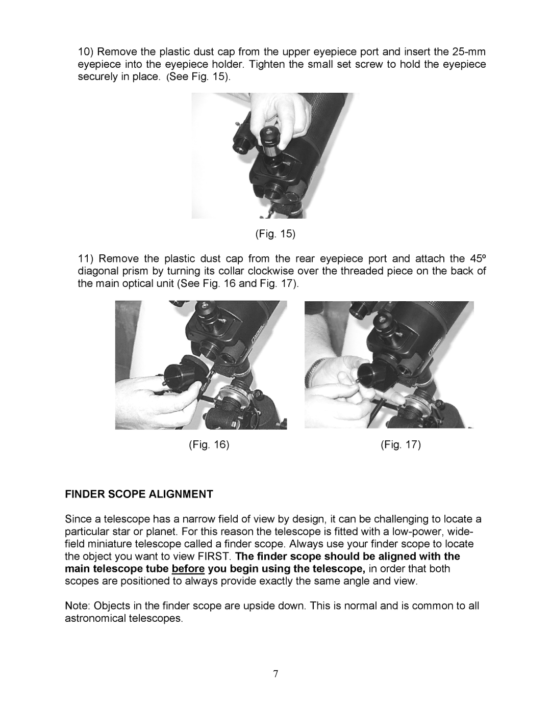 National Geographic NG90EQ owner manual Finder Scope Alignment 