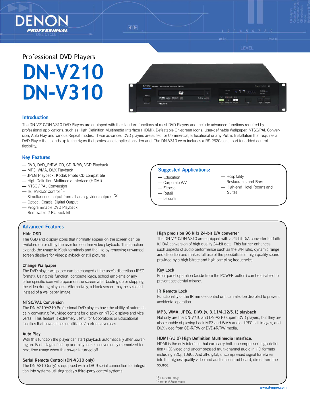 National Instruments DN-V210 manual Introduction, Key Features, Suggested Applications, Advanced Features 