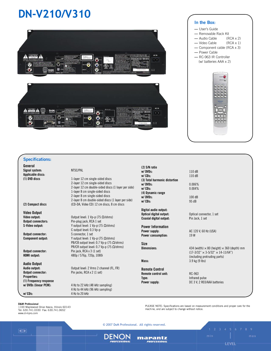 National Instruments DN-V210 manual Box, Specifications 