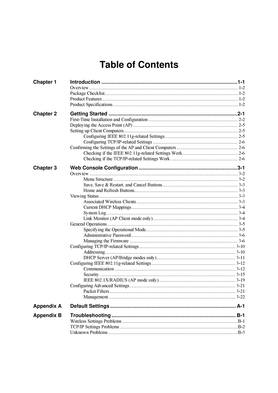 National Instruments WAP-3711, WAP-3701 user manual Table of Contents 