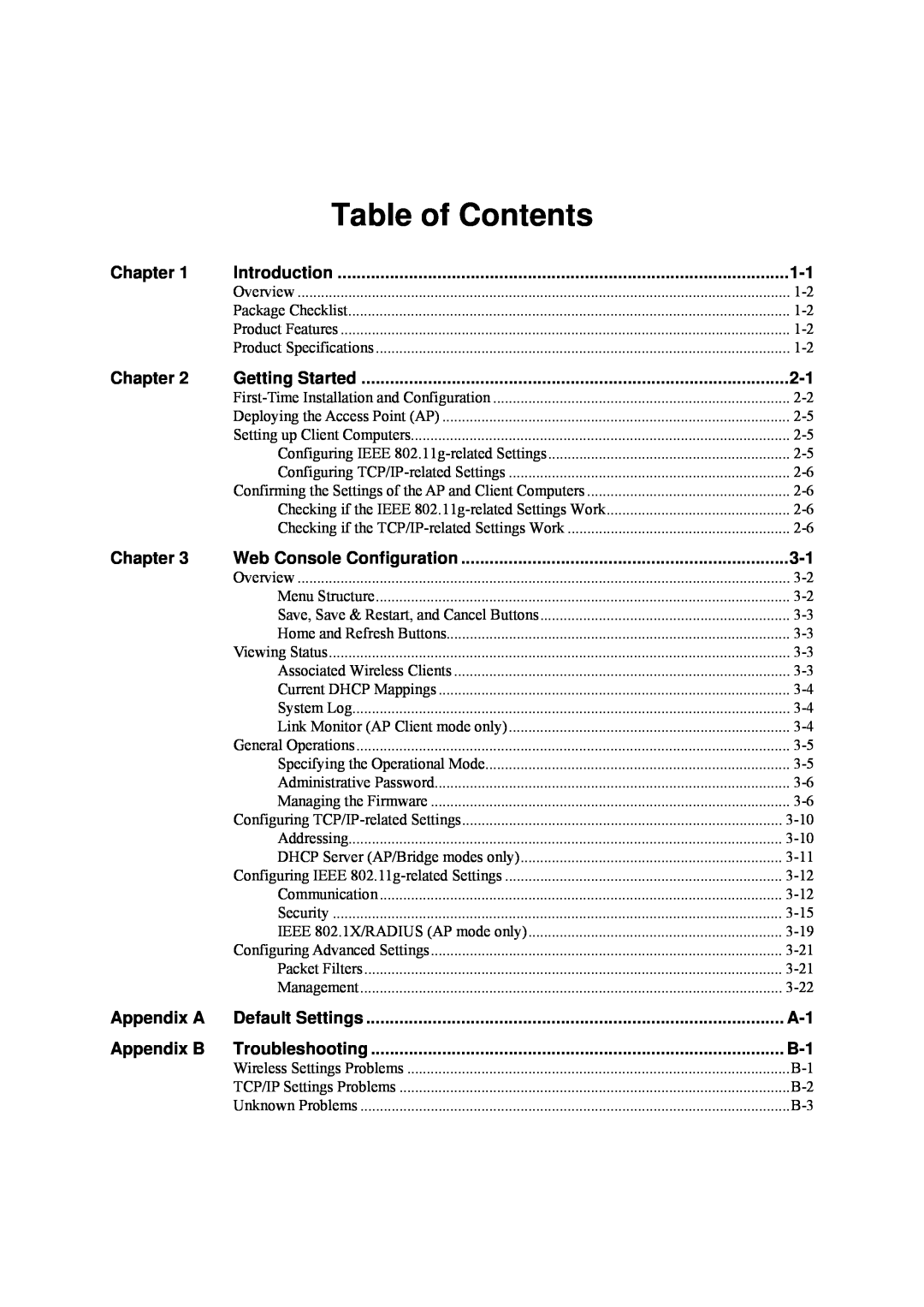 National Instruments WAP-3711, WAP-3701 user manual Table of Contents 
