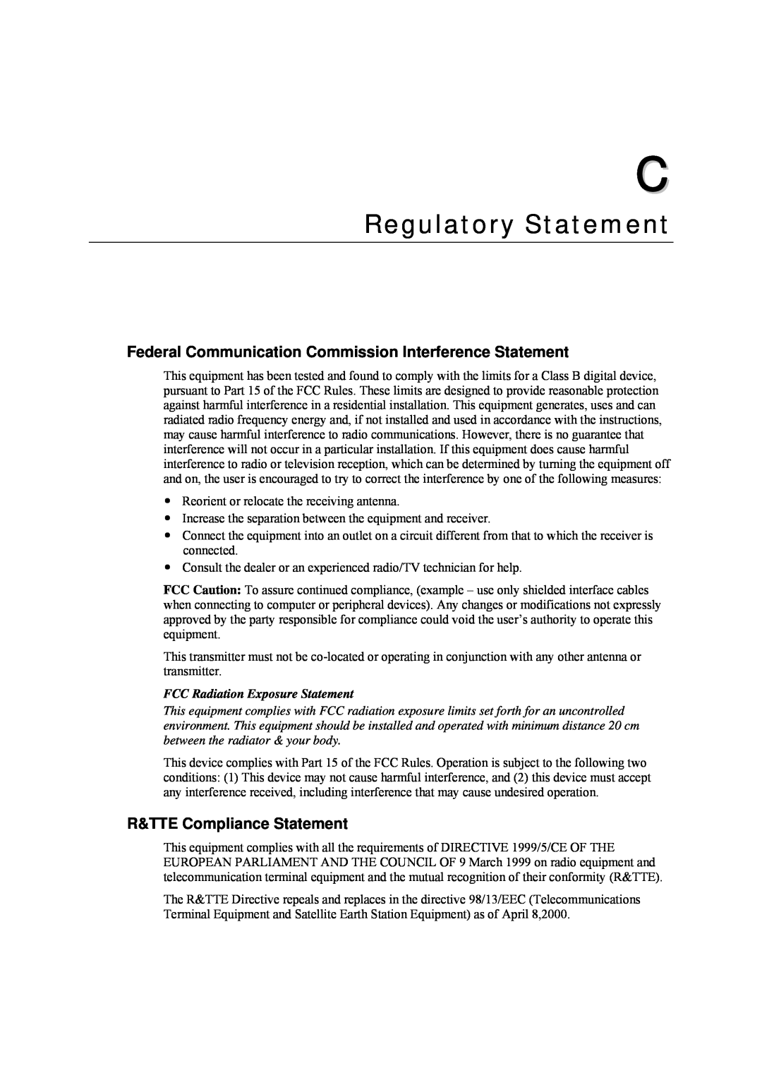 National Instruments WAP-3701, WAP-3711 Regulatory Statement, Federal Communication Commission Interference Statement 