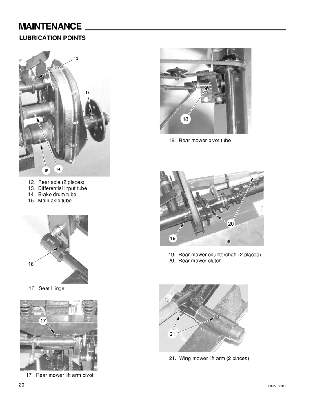 National Mower 68 SR, 68 DL owner manual Maintenance 